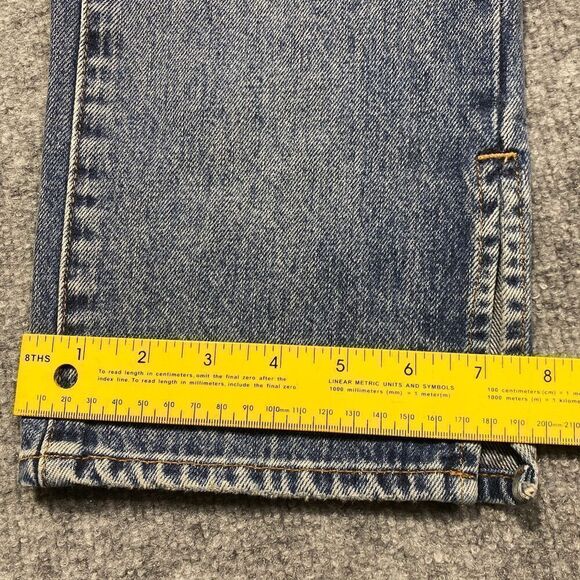 Good American Jeans Good Boy Womens 4/ 27 Denim Distressed Straight Split Hem - Picture 8 of 15